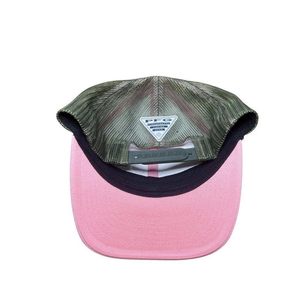 Columbia Women's White/Pink PFG Trucker Snapback Hat